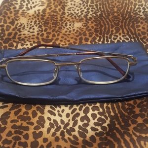 +3.00 Gold Reading Glasses W/Case